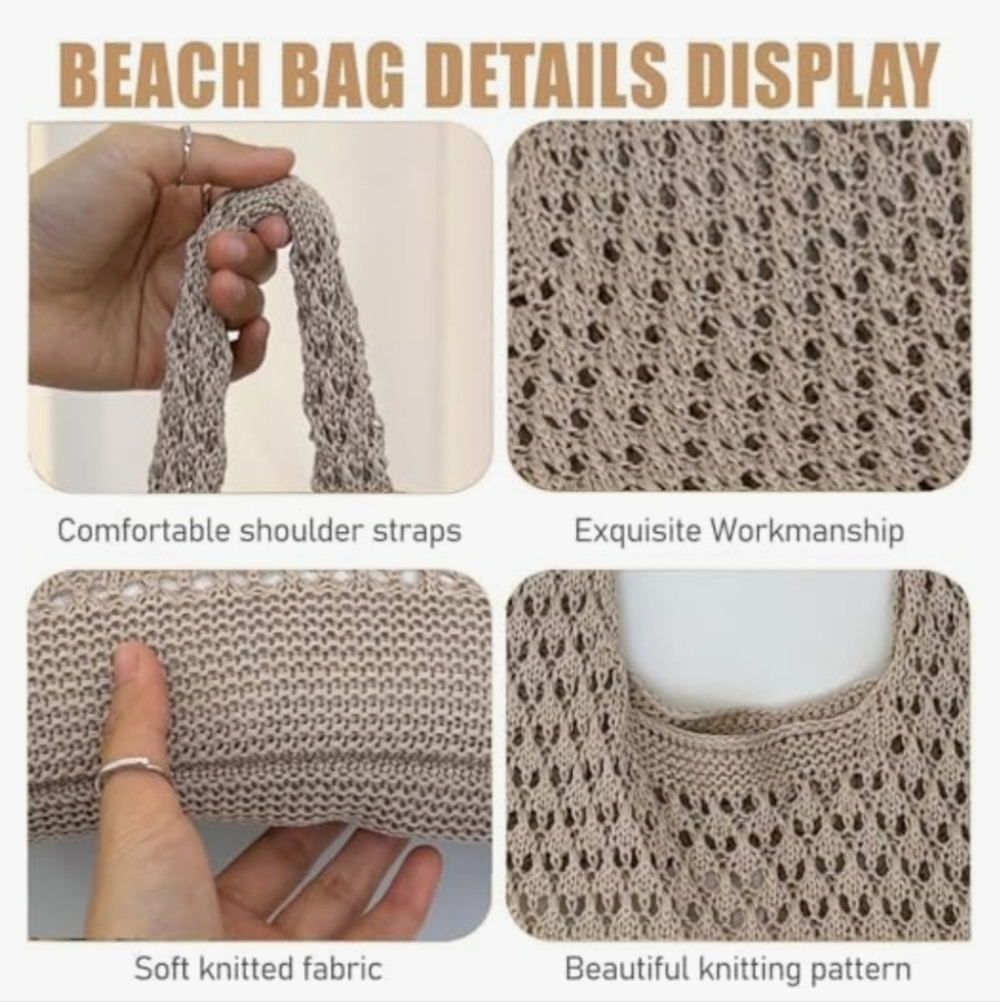 Boho Crochet Shoulder Bag NWT - Picture 4 of 4